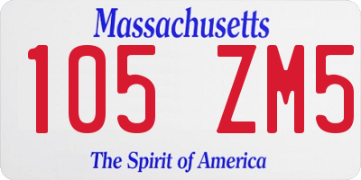 MA license plate 105ZM5
