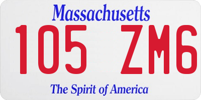 MA license plate 105ZM6