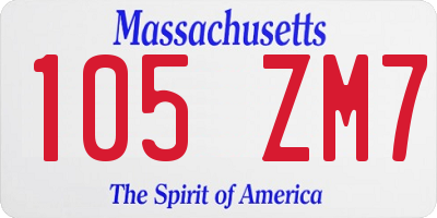 MA license plate 105ZM7