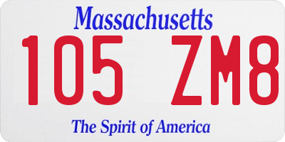 MA license plate 105ZM8