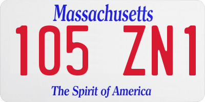 MA license plate 105ZN1