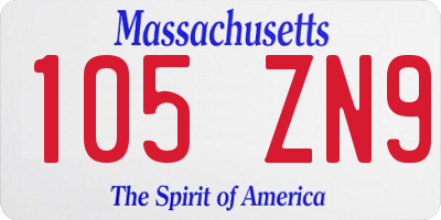 MA license plate 105ZN9