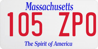 MA license plate 105ZP0