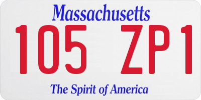 MA license plate 105ZP1