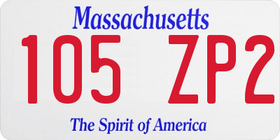 MA license plate 105ZP2