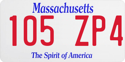 MA license plate 105ZP4