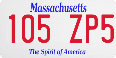 MA license plate 105ZP5