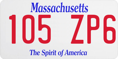 MA license plate 105ZP6