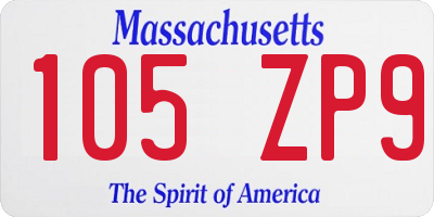 MA license plate 105ZP9