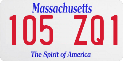 MA license plate 105ZQ1