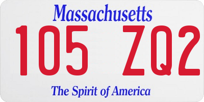 MA license plate 105ZQ2