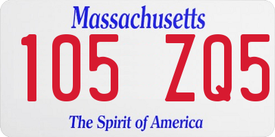 MA license plate 105ZQ5
