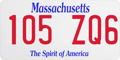 MA license plate 105ZQ6