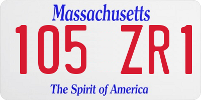 MA license plate 105ZR1