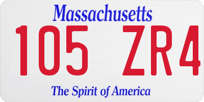 MA license plate 105ZR4
