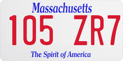 MA license plate 105ZR7