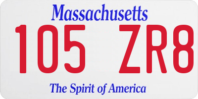 MA license plate 105ZR8