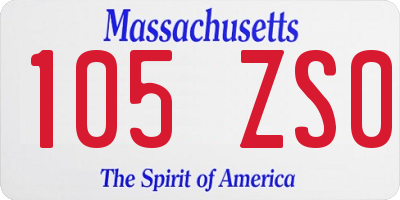 MA license plate 105ZS0