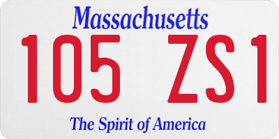 MA license plate 105ZS1