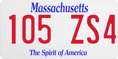 MA license plate 105ZS4