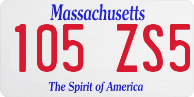 MA license plate 105ZS5