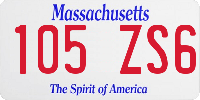 MA license plate 105ZS6