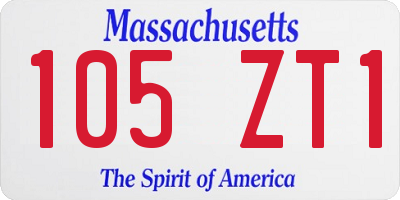 MA license plate 105ZT1