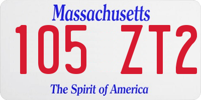 MA license plate 105ZT2