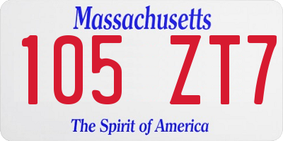 MA license plate 105ZT7