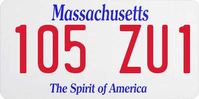 MA license plate 105ZU1
