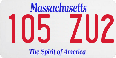 MA license plate 105ZU2