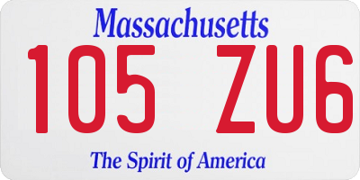 MA license plate 105ZU6