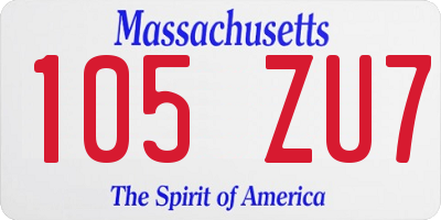 MA license plate 105ZU7