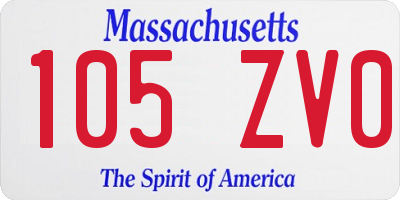 MA license plate 105ZV0