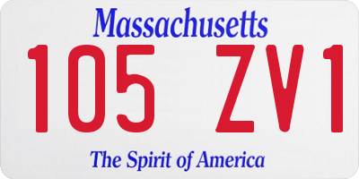 MA license plate 105ZV1