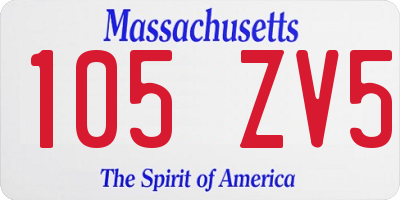 MA license plate 105ZV5