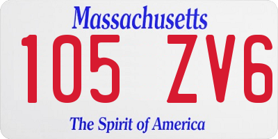 MA license plate 105ZV6