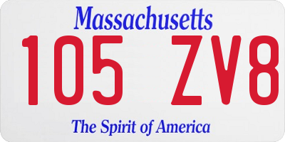 MA license plate 105ZV8