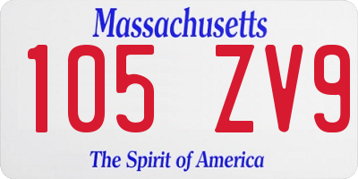 MA license plate 105ZV9