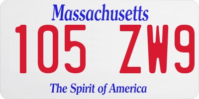 MA license plate 105ZW9