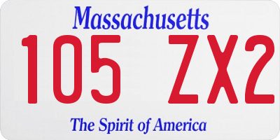 MA license plate 105ZX2