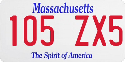 MA license plate 105ZX5