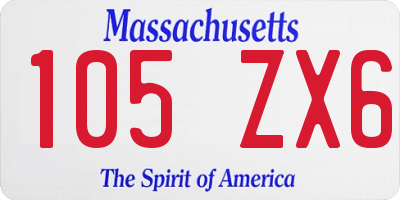 MA license plate 105ZX6