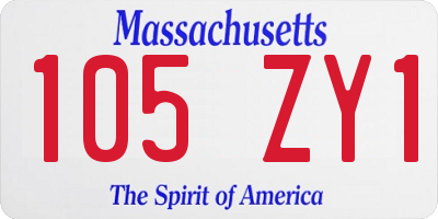 MA license plate 105ZY1