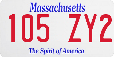 MA license plate 105ZY2