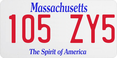 MA license plate 105ZY5