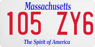 MA license plate 105ZY6