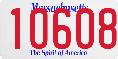 MA license plate 10608