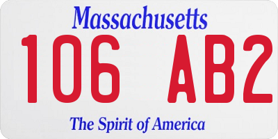 MA license plate 106AB2