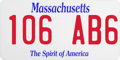 MA license plate 106AB6